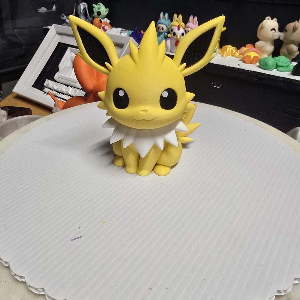 Chibi Electric Fox Figure, Yellow Anime-Style Collectible