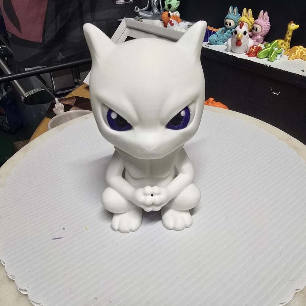 Chibi Psychic Warrior Figure, White Anime-Style Collectible