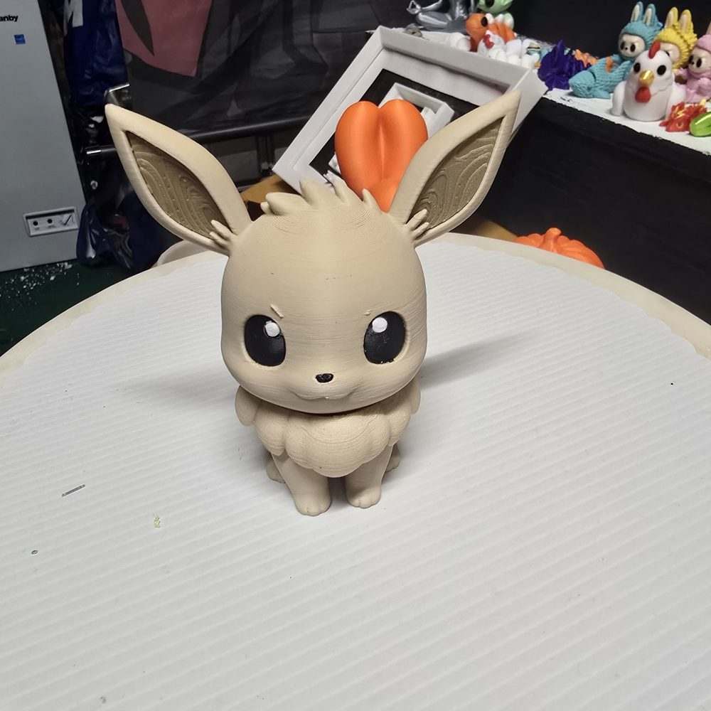 Chibi Fox Pup Figure, Tan Anime-Style Collectible
