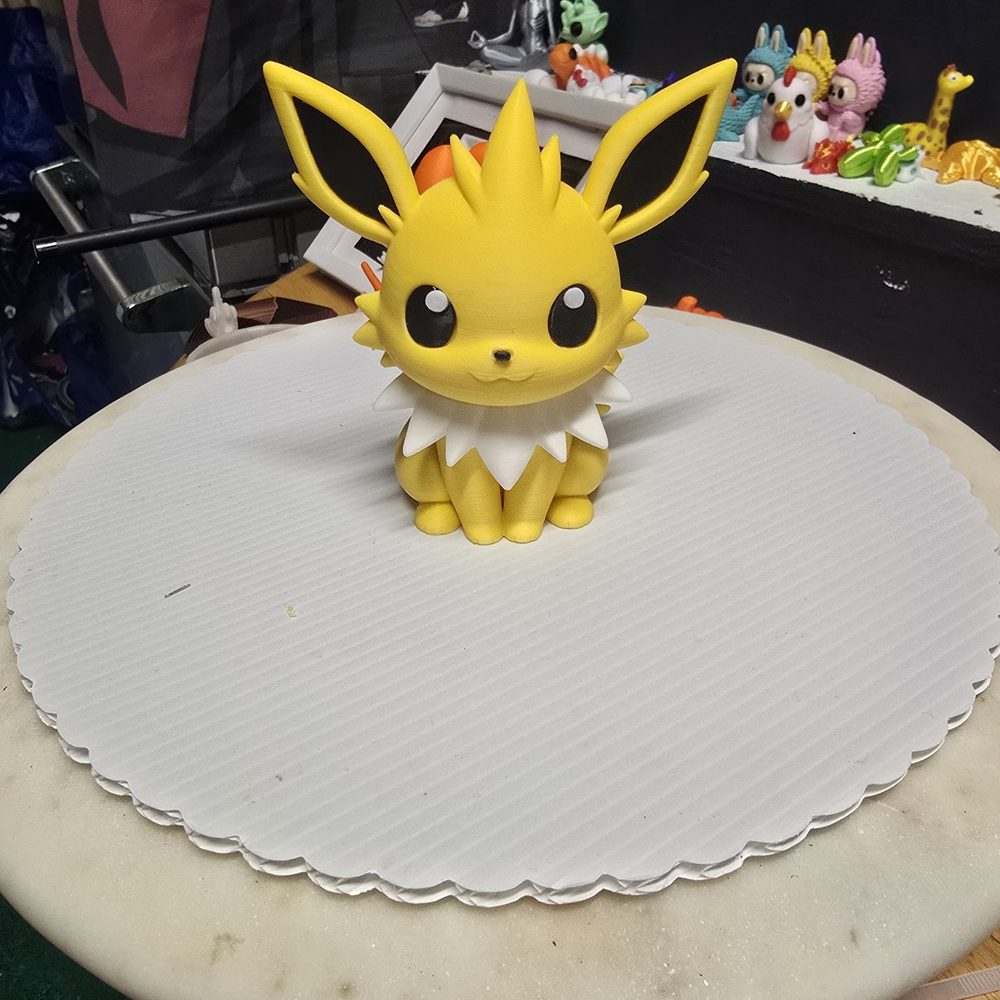 Chibi Electric Fox Figure, 2nd Pose, Yellow Anime-Style Collectible