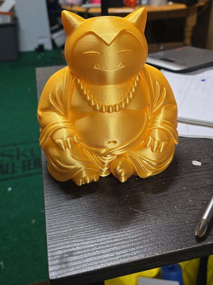 Golden Sleepy Bear Piggy Bank, 10 Inch 3D Printed Money Box