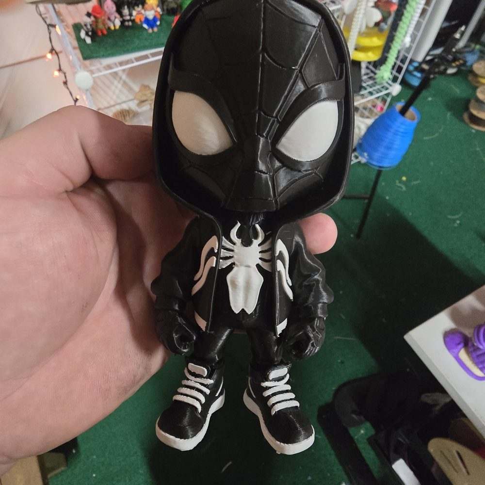 Black Symbiote Spider Figure, 6 Inch 3D Printed Comic Statue