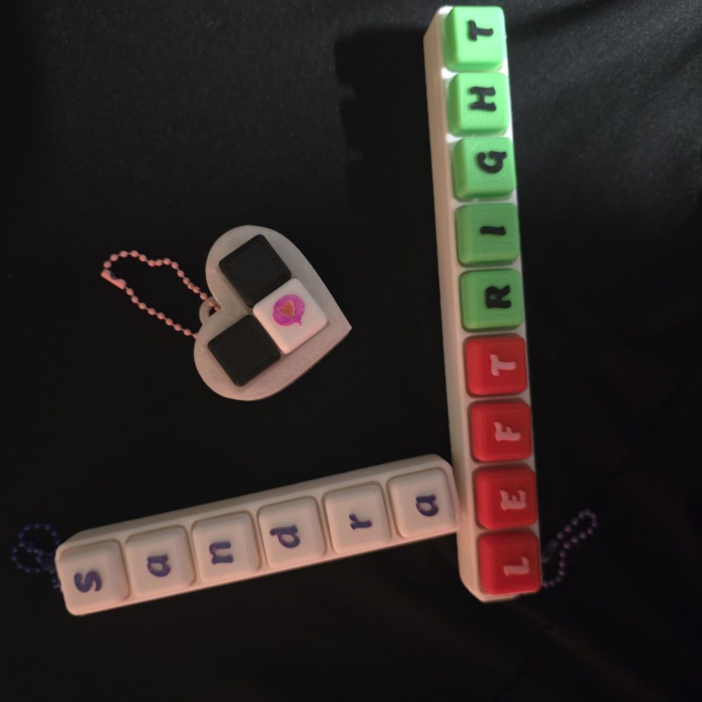 Custom Clicker Keychain, Personalized 3D Printed Name Fidget