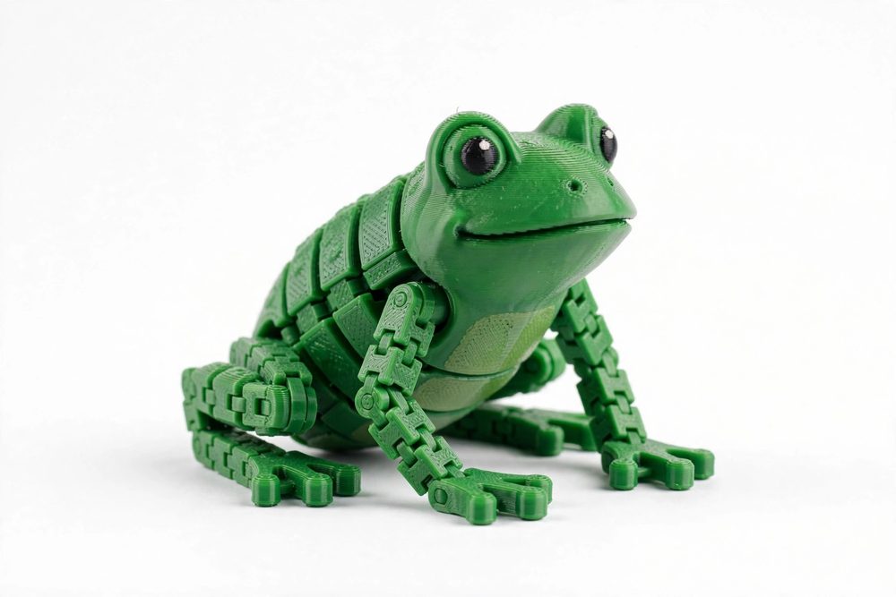 Articulated Frog Fidget, 3D Printed Flexible Frog Toy