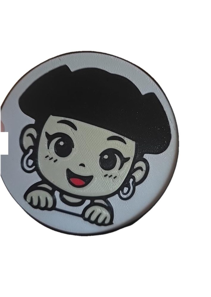 Kawaii Anime Girl Wall Plaque, Cute 3D Printed Desk Art