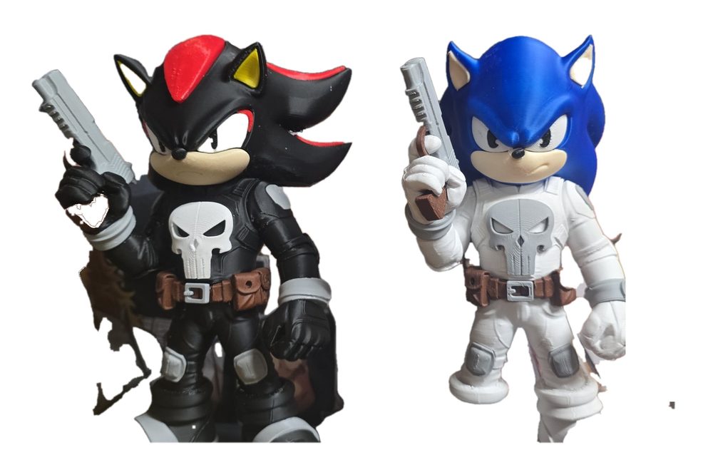 Hedgehog Hero Duo, 12 Inch 3D Printed Speedster & Captain Figures
