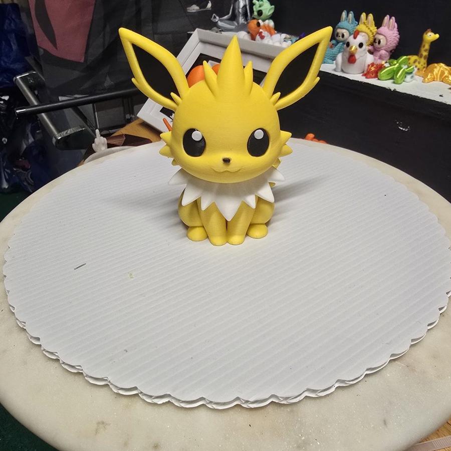 Chibi Electric Fox Figure, 2nd Pose, Yellow Anime-Style Collectible