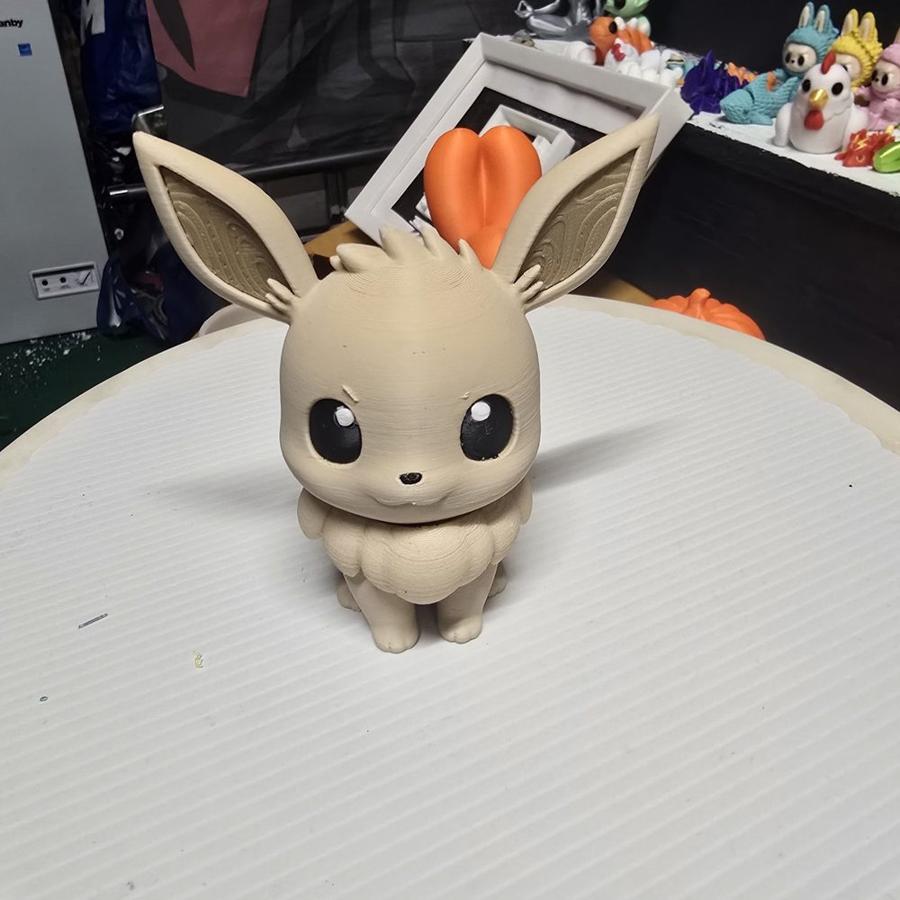 Chibi Fox Pup Figure, Tan Anime-Style Collectible