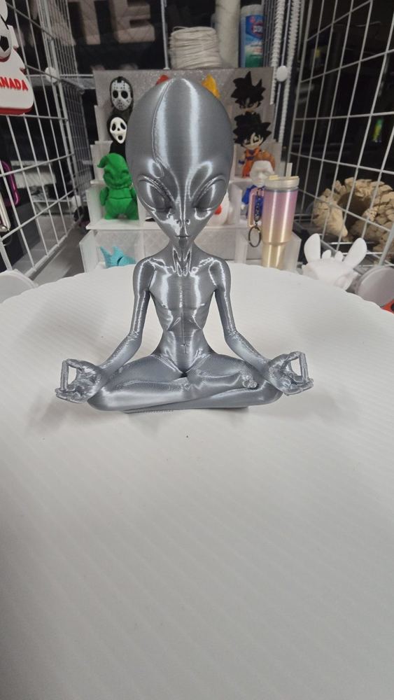 Meditating Alien, 3D Printed Zen Alien Figure