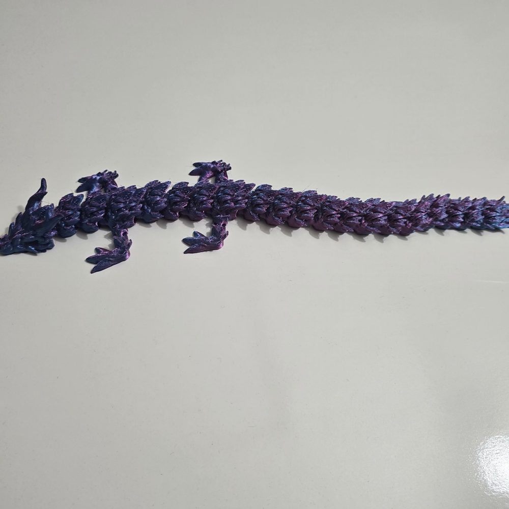 Crystal Articulated Dragon, Large 3D Printed Flexible Dragon
