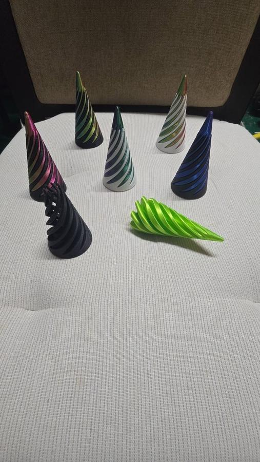 Spiral Cone Fidgets, 3D Printed Sensory Spiral Toy Set