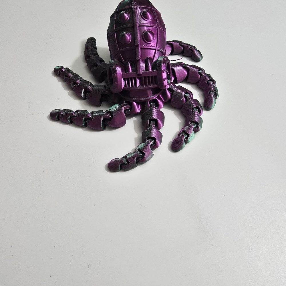 Steampunk Articulated Octopus, 3D Printed Flexible Fidget Toy